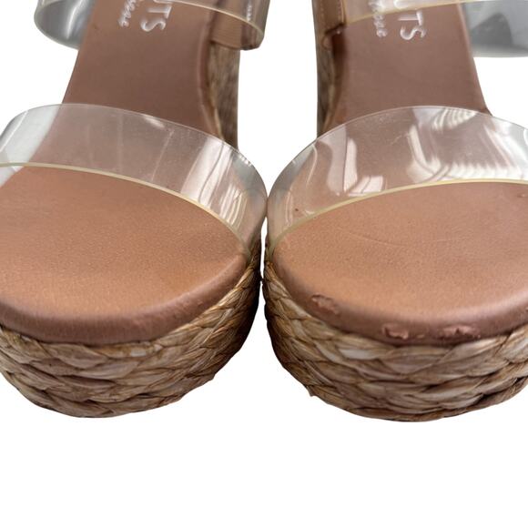 Coconuts by Matisse Clear Strap Minimal Woven Wedge Sandals Women's Size 9 - Picture 8 of 11
